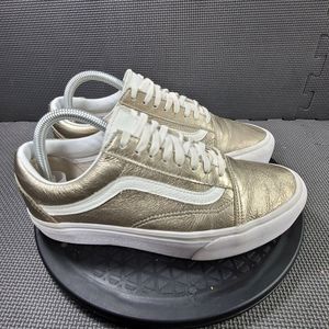Womens Sz 9 Gold Vans Classic Low Top Platform Sneakers